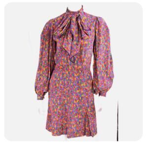 Galanos Women's Long Sleeve Multicolor Floral Dress